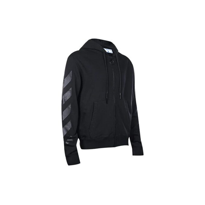 Off-White Herre FW21 Logo-trykk Glidelås Slim Fit-versjon Svart