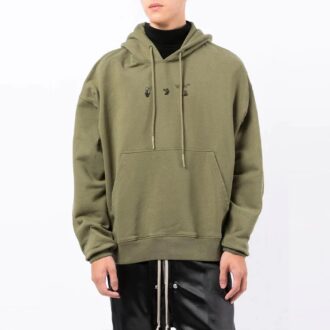 Off-White Herre FW21 Logo-trykk Langermet Løs passform Grønn