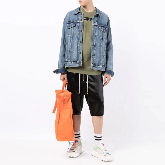 Off-White Herre FW21 Logo-trykk Langermet Løs passform Grønn