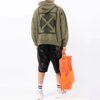 Off-White Herre FW21 Logo-trykk Langermet Løs passform Grønn