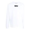 Off-White Herre FW21 Logo-trykk Langermet Løs Passform Hvit