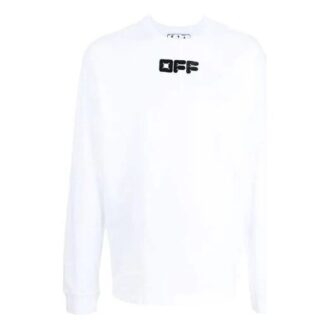 Off-White Herre FW21 Logo-trykk Langermet Løs Passform Hvit