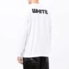Off-White Herre FW21 Logo-trykk Langermet Løs Passform Hvit