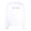 Off-White Herre FW21 Logo-trykk Langermet Pullover Løs Passform Hvit