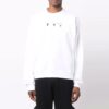 Off-White Herre FW21 Logo-trykk Langermet Pullover Løs Passform Hvit