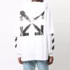Off-White Herre FW21 Logo-trykk Pullover Løs passform Hvit