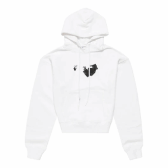 Off-White Herre FW21 Logo-trykk Pullover Løs versjon Hvit