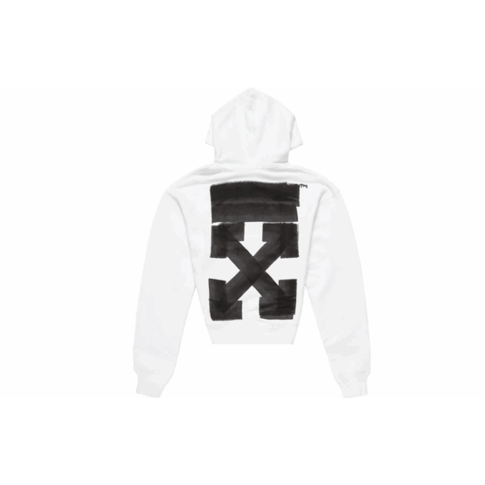 Off-White Herre FW21 Logo-trykk Pullover Løs versjon Hvit