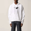 Off-White Herre FW21 Logo-trykk Pullover Løs versjon Hvit