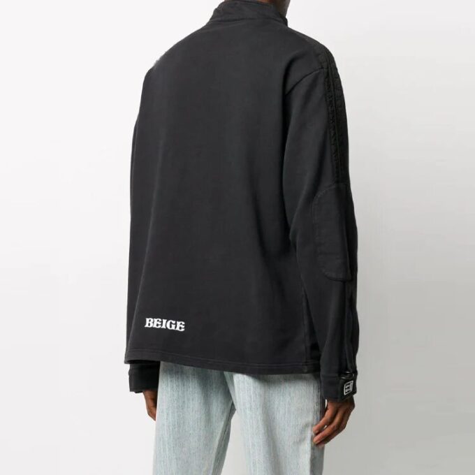 Off-White Herre FW21 Løs passform med lommedetaljer og halv glidelås, svart