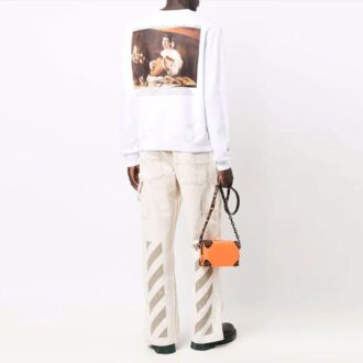 Off-White Herre FW21 Maleri-mønster Rund hals Langermet Hvit