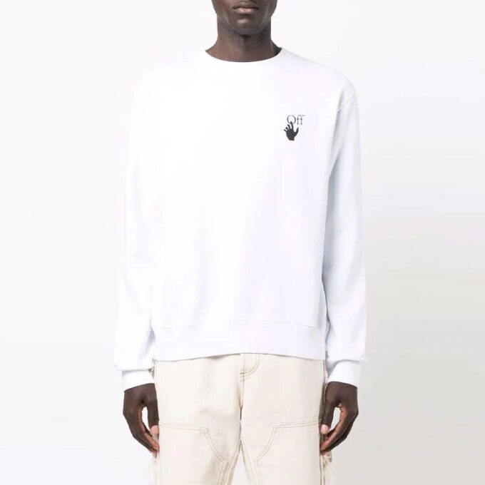 Off-White Herre FW21 Maleri-mønster Rund hals Langermet Hvit