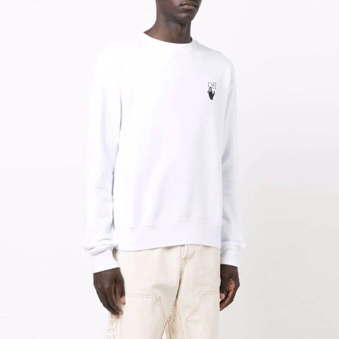 Off-White Herre FW21 Maleri-mønster Rund hals Langermet Hvit