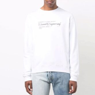 Off-White Herre FW21 Maleri-mønster Rundhalset genser Slim Fit Hvit
