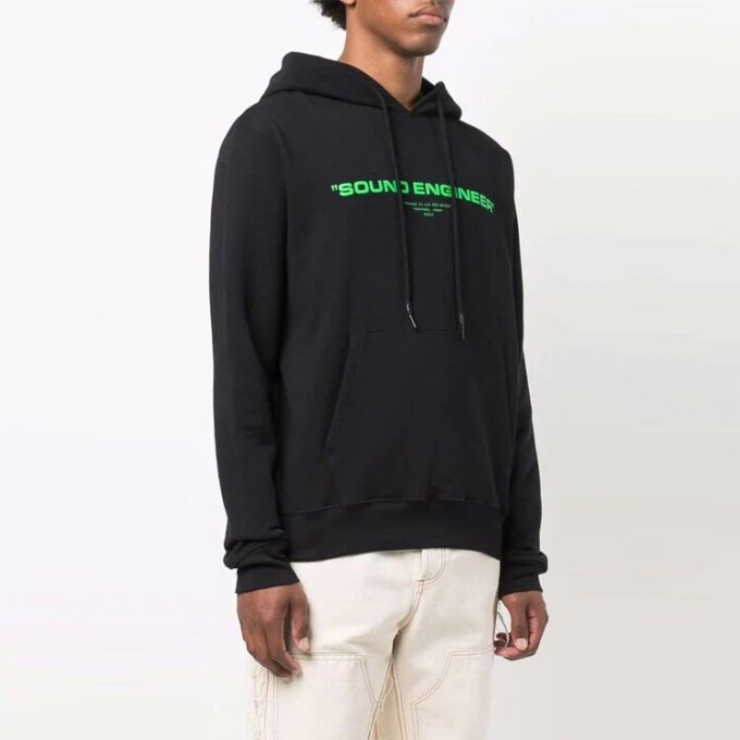Off-White Herre FW21 Maleri-mønster Snøring Hette Langermet Løs Passform Svart