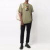 Off-White Herre FW21 Maleri-trykk Rund hals Kort ermet Løs passform Grønn T-skjorte