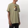Off-White Herre FW21 Maleri-trykk Rund hals Kort ermet Løs passform Grønn T-skjorte