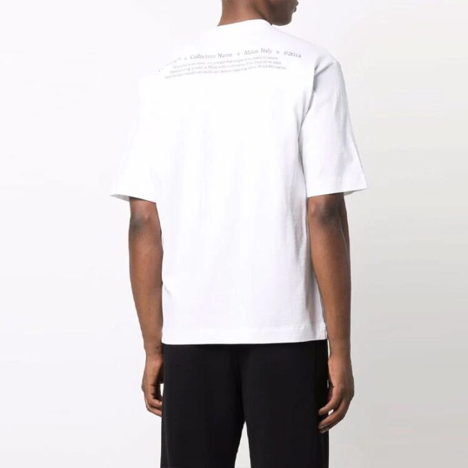 Off-White Herre FW21 Mønstertrykk Rundhalset Kortærmet Hvit T-skjorte i Shorts