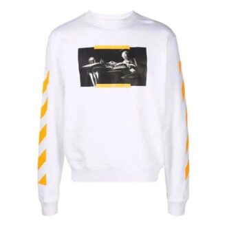 Off-White Herre FW21 Painting Rundhalset Vanlig versjon Hvit