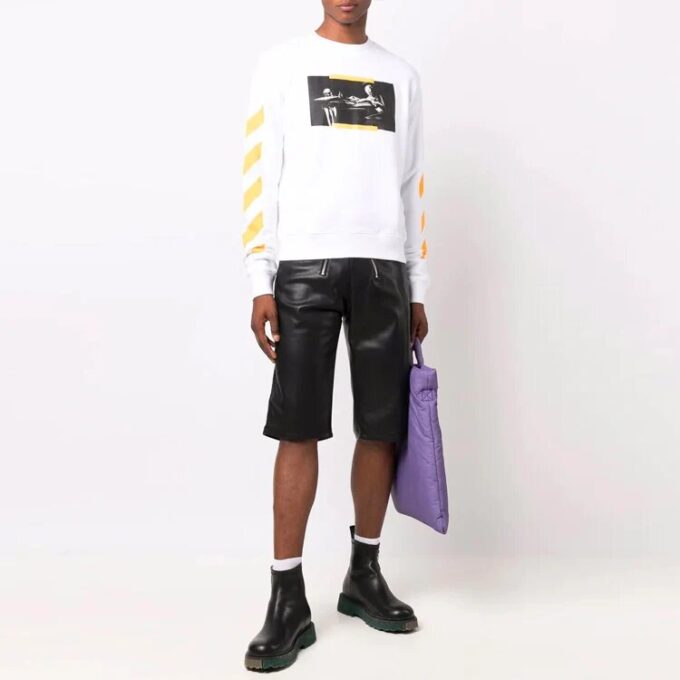 Off-White Herre FW21 Painting Rundhalset Vanlig versjon Hvit