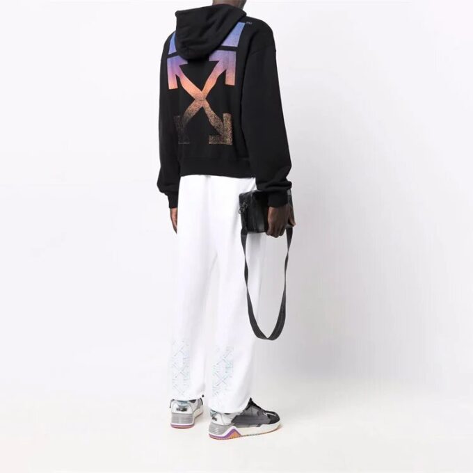 Off-White Herre FW21 Pil-trykkmønster Løs passform Svart