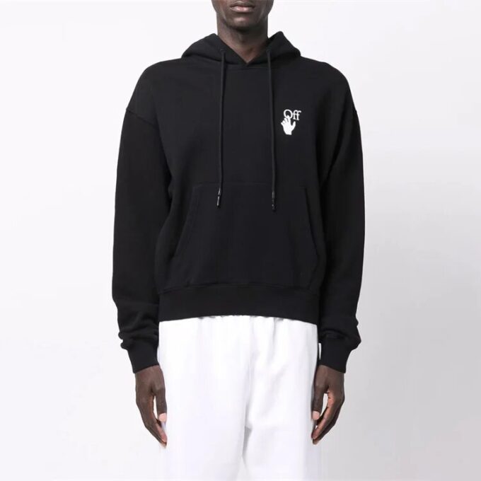 Off-White Herre FW21 Pil-trykkmønster Løs passform Svart