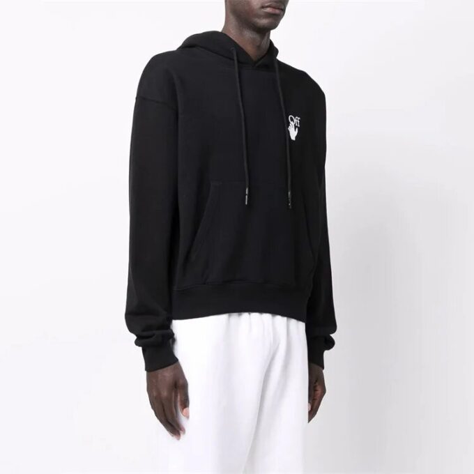 Off-White Herre FW21 Pil-trykkmønster Løs passform Svart