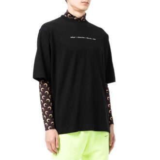 Off-White Herre FW21 Pilemønster Alfabet Kortærmet Løs Passform Svart T-skjorte