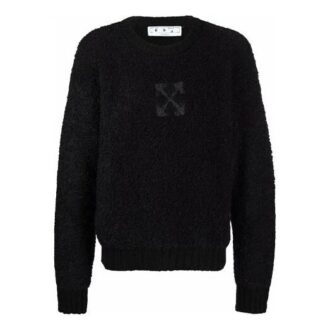 Off-White Herre FW21 Pilmønster Langermet Rundhalset Ullgenser Svart