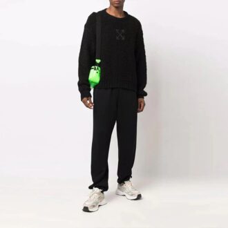 Off-White Herre FW21 Pilmønster Langermet Rundhalset Ullgenser Svart
