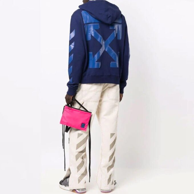 Off-White Herre FW21 Pilmønstertrykk Løs Passform Blå