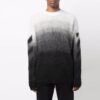 Off-White Herre FW21 Plush Gradient Rundhalset Langermet Pullover Ullgenser Løs Passform Høst Svart