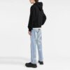 Off-White Herre FW21 Pullover med morsom logotrykk, løs passform, svart