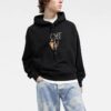 Off-White Herre FW21 Pullover med morsom logotrykk, løs passform, svart