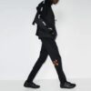 Off-White Herre FW21 Rett Snøring Sportsbukser/Joggebukser Slim Fit Svart