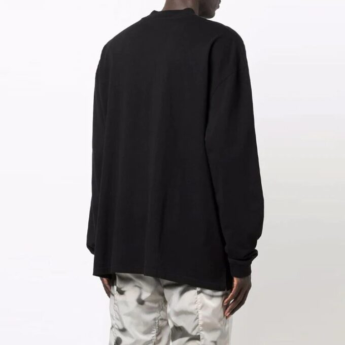Off-White Herre FW21 Rundhalset genser med logo på brystet, løs passform, svart