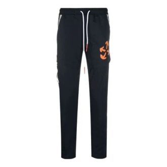 Off-White Herre FW21 Sportbukser/Joggebukser med Arrows-mønster, Slim Fit, Svart