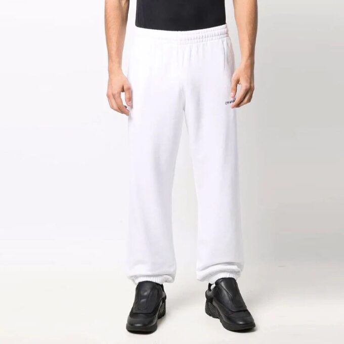 Off-White Herre FW21 Sportsbukser/Joggebukser med elastisk linning Hvit