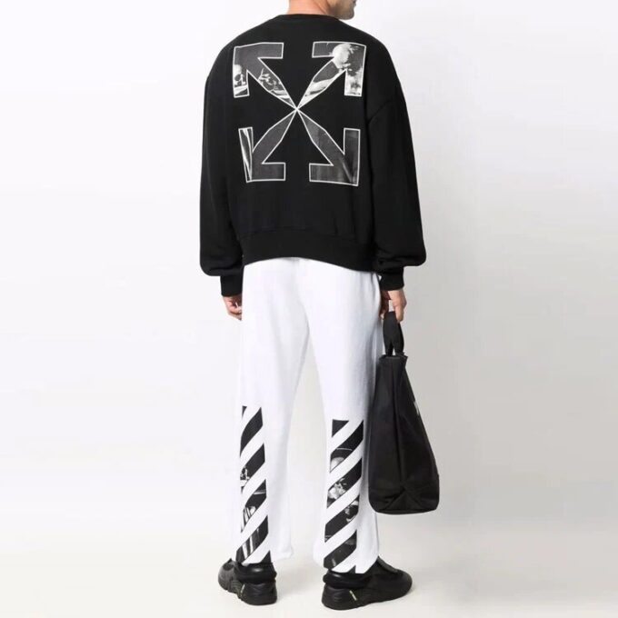 Off-White Herre FW21 Sportsbukser/Joggebukser med elastisk linning Hvit