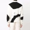 Off-White Herre FW21 Tie-dye-mønster Colorblock Strikk Rundhalset Pullover Ullgenser Løs Passform Hvit