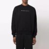 Off-White Herre FW21 Tornado Arrow Logo-trykk Pullover Rund hals Løs passform Svart
