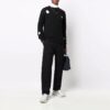Off-White Herre FW21 Utstanset Rundhalset Langermet Pullover Ullgenser Løs Passform Svart