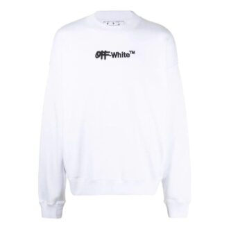 Off-White Herre FW22 Alfabet-trykk Pullover Rundhals Langermet Versjon Hvit