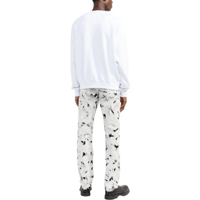 Off-White Herre FW22 Alfabet-trykk Pullover Rundhals Langermet Versjon Hvit