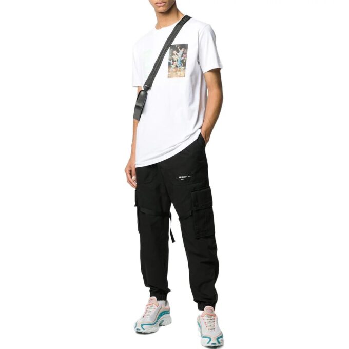 Off-White Herre FW22 Alfabet-trykk Rund hals Kort ermet Hvit T-skjorte