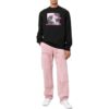 Off-White Herre FW22 Alfabetlogo mønstertrykk Rundhalset genser Langermet Svart