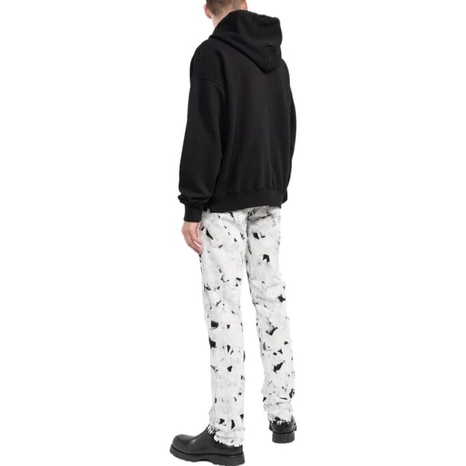 Off-White Herre FW22 Alfabetlogo-trykk Hette Langermet Løs passform Svart
