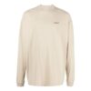 Off-White Herre FW22 Alfabetlogo-trykk Rund hals Langermet Løs passform Kremhvit T-skjorte