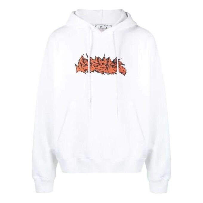 Off-White Herre FW22 Alfabetlogo-trykk Snøring Løs passform Hvit