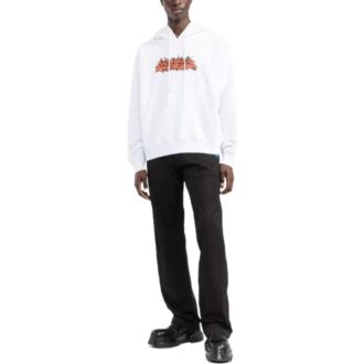 Off-White Herre FW22 Alfabetlogo-trykk Snøring Løs passform Hvit